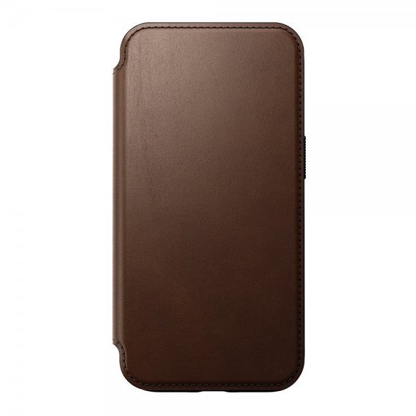 Nomad iPhone 15 Modern Leather Folio -kotelo, ruskea