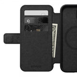 Nomad iPhone 15 Modern Leather Folio -kotelo, ruskea
