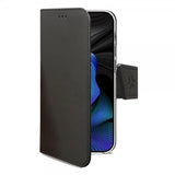 Celly iPhone 15 Suojakotelo Wally Wallet Case Musta