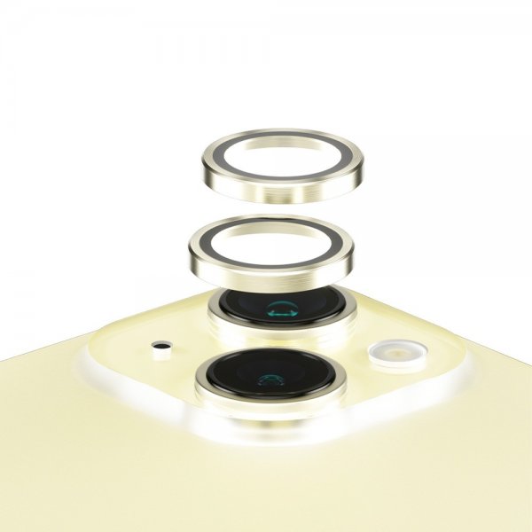 PanzerGlass iPhone 15/iPhone 15 Plus kamerasuojat Hoops keltainen