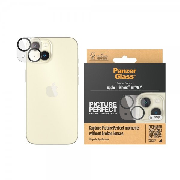 PanzerGlass iPhone 15/iPhone 15 Plus Kameran suojalasi PicturePerfect