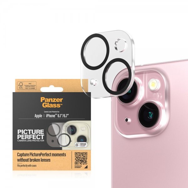 PanzerGlass iPhone 15/iPhone 15 Plus Kameran suojalasi PicturePerfect