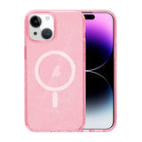iPhone 15 Kuori glitter MagSafe Vaaleanpunainen