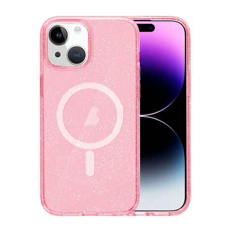 iPhone 15 Kuori glitter MagSafe Vaaleanpunainen