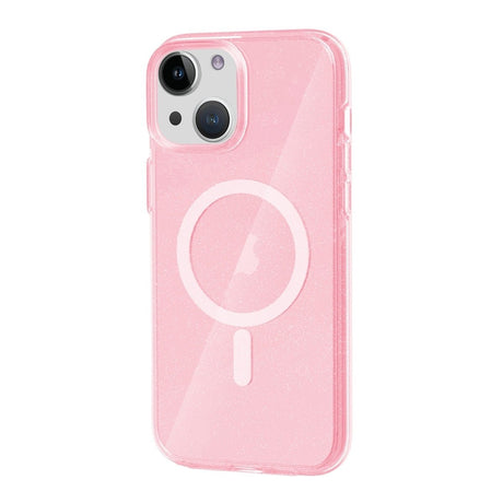 iPhone 15 Kuori glitter MagSafe Vaaleanpunainen