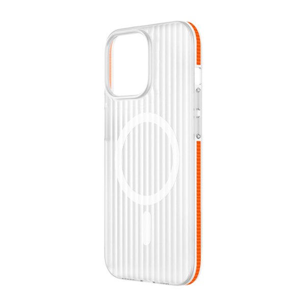 iPhone 15 -kuori aaltokuvioitu MagSafe oranssi