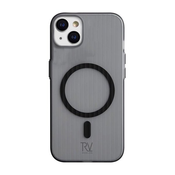 Rvelon iPhone 15 -kuori aaltoilevalla MagSafella, harmaa