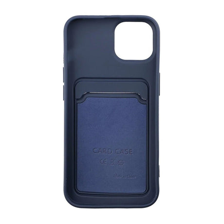 iPhone 15 Kuori Silikoni Korttitasku Sininen