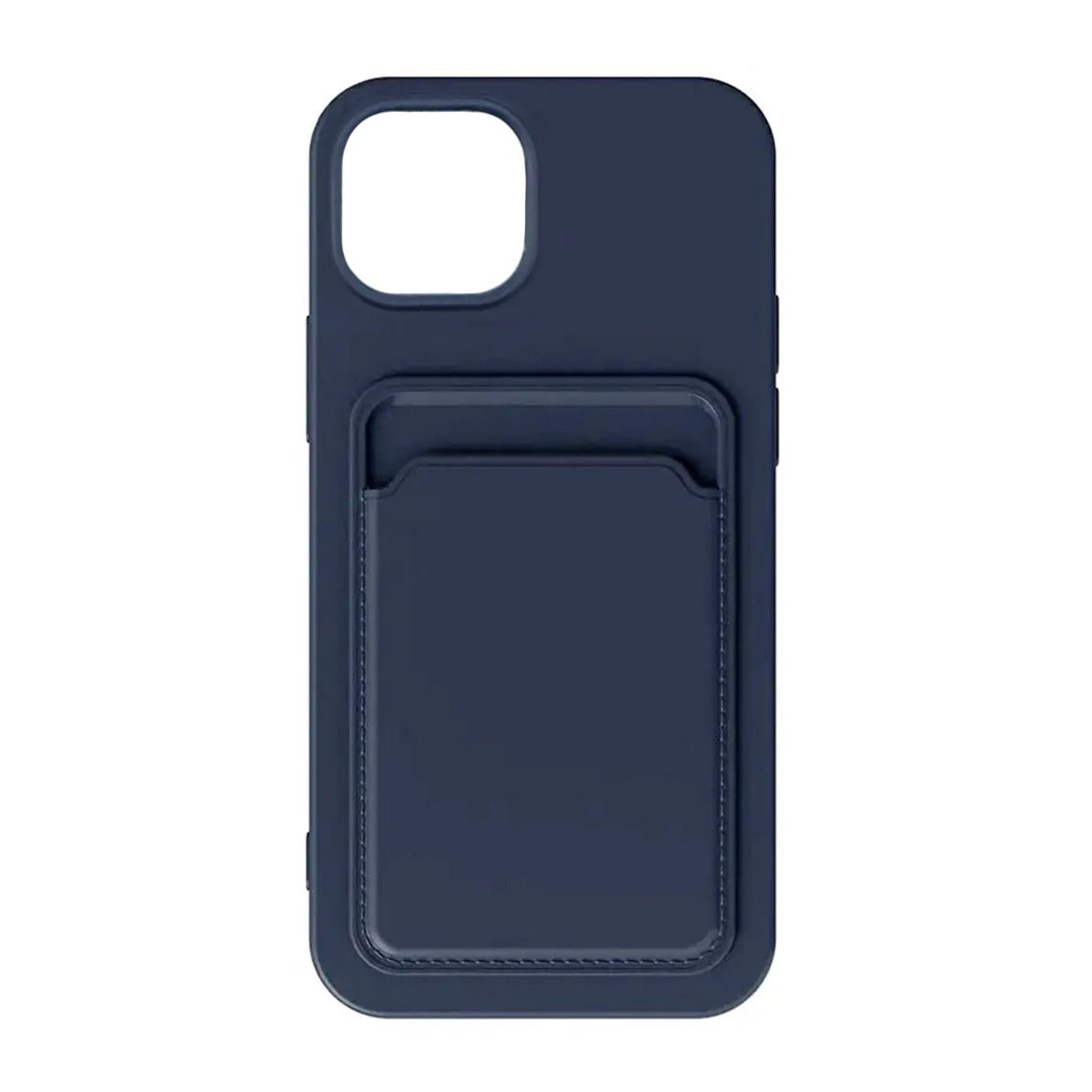 iPhone 15 Kuori Silikoni Korttitasku Sininen
