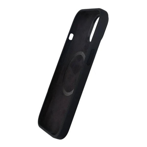 Rvelon iPhone 15 Silikonikuori MagSafella, musta