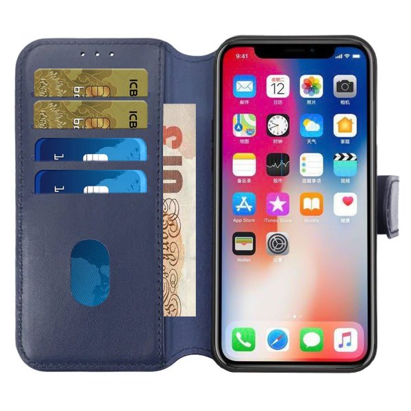 Rvelon iPhone 15 Kotelo Aitoa Nahkaa Sininen