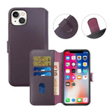 Rvelon iPhone 15 -kotelo, aitoa nahkaa, violetti