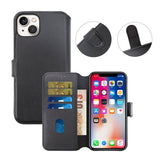 Rvelon iPhone 15 Kotelo Aito Nahka Musta
