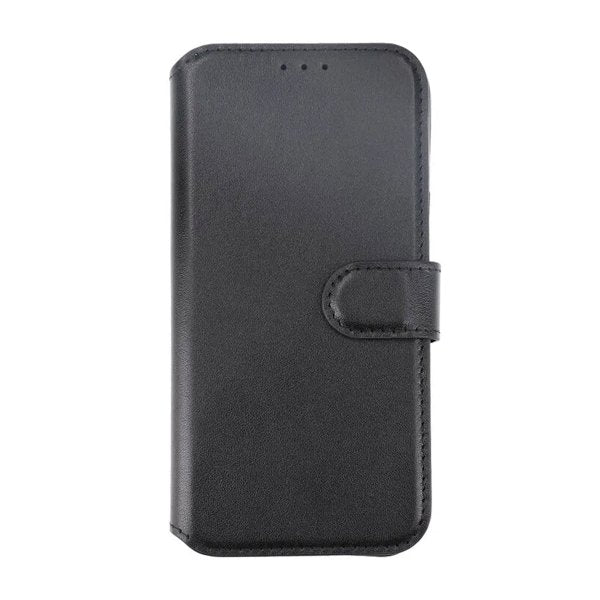 Rvelon iPhone 15 Kotelo Aito Nahka Musta