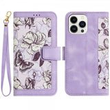 iPhone 15 Plus Suojakuori Kukkakuvio Violetti