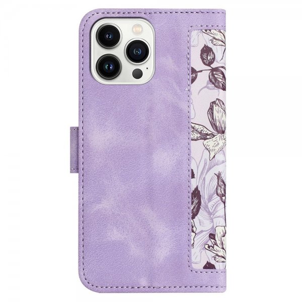 iPhone 15 Plus Suojakuori Kukkakuvio Violetti