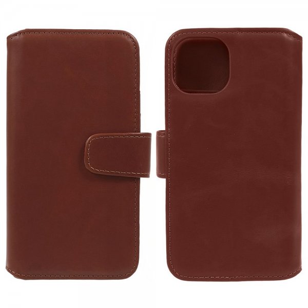 Nordic Covers iPhone 15 Plus Essential Leather -kuori, vaahteranruskea