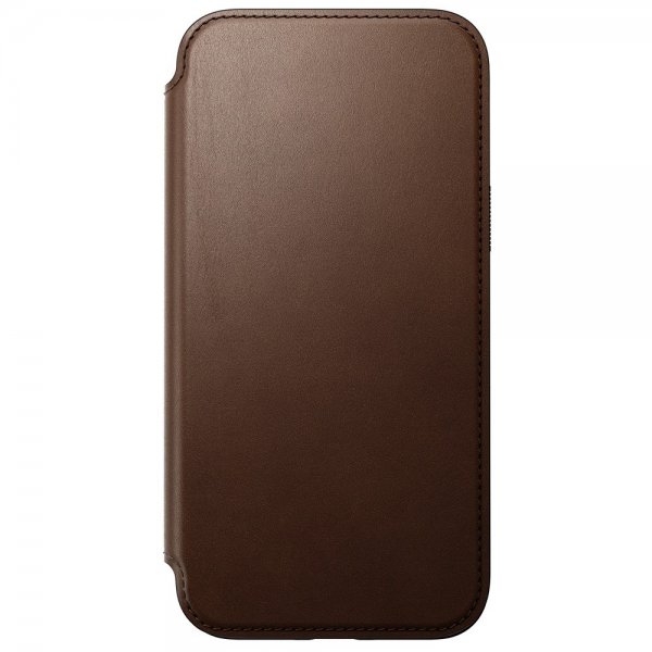 Nomad iPhone 15 Plus -kotelo, Modern Leather Folio, ruskea