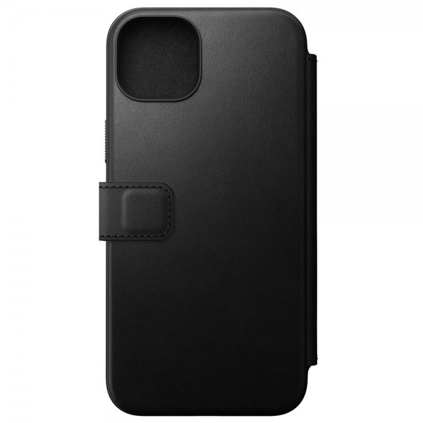 Nomad iPhone 15 Plus Modern Leather Folio -suojakotelo, musta