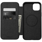 Nomad iPhone 15 Plus Modern Leather Folio -suojakotelo, musta