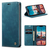 CaseMe iPhone 15 Plus Retro Flip Bensiininsininen Kotelo