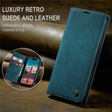 CaseMe iPhone 15 Plus Retro Flip Bensiininsininen Kotelo