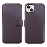 Rvelon iPhone 15 Plus Kotelo Aitoa Nahkaa Violetti