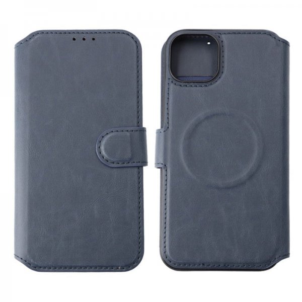 Rvelon iPhone 15 Plus -kotelo, 4 korttipaikkaa, MagSafe, sininen