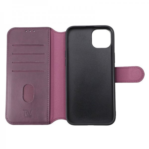 Rvelon iPhone 15 Plus -kotelo, 4 korttipaikkaa, MagSafe, violetti