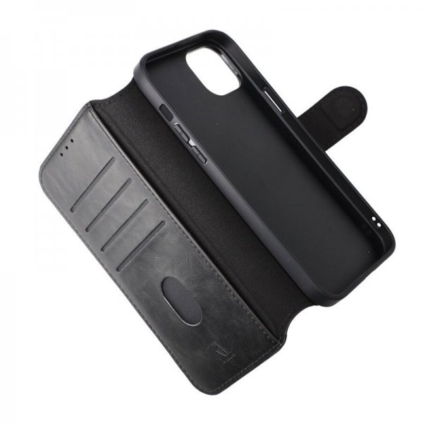 Rvelon iPhone 15 Plus Kotelo 4 Korttipaikkaa MagSafe Musta