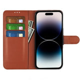 iPhone 15 Plus Suojakotelo Jalustalla Ruskea