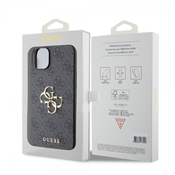 Guess iPhone 15 Plus Kuori 4G Logo Harmaa