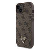 Guess iPhone 15 Plus Suojakuori 4G Metal Triangle Strass Ruskea
