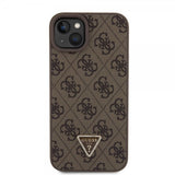 Guess iPhone 15 Plus Suojakuori 4G Metal Triangle Strass Ruskea