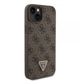 Guess iPhone 15 Plus Suojakuori 4G Metal Triangle Strass Ruskea