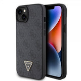 Guess iPhone 15 Plus Suojakuori 4G Metal Triangle Strass Musta