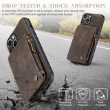 CaseMe iPhone 15 Plus Suojakuori C20-sarja Kahvi