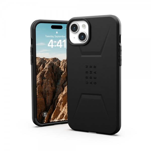 Urban Armor Gear (UAG) iPhone 15 Plus Suojakuori Civilian MagSafe Musta