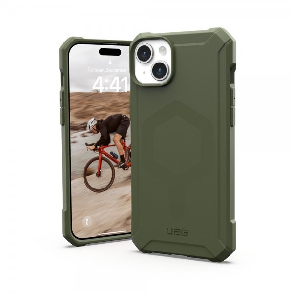 Urban Armor Gear (UAG) iPhone 15 Plus Essential Armor MagSafe -suojakuori, Olive Drab