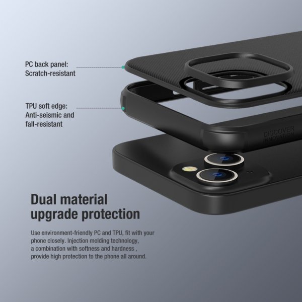 Nillkin iPhone 15 Plus Suojakuori Frosted Shield Pro MagSafe Sininen