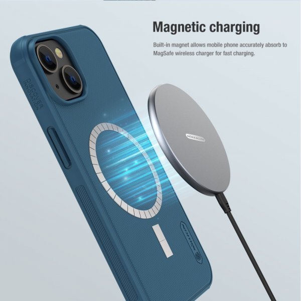 Nillkin iPhone 15 Plus Kuori Frosted Shield Pro MagSafe Musta