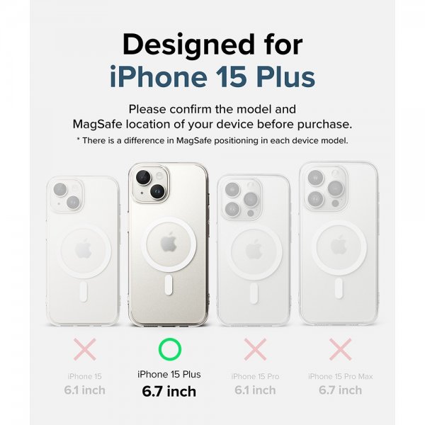 Ringke iPhone 15 Plus Suojakuori Fusion Magnetic Matte Clear