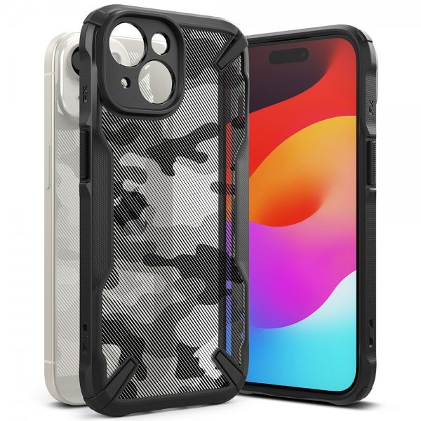 Ringke iPhone 15 Plus Suojakuori Fusion X Design Camo Black