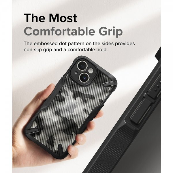 Ringke iPhone 15 Plus Suojakuori Fusion X Design Camo Black