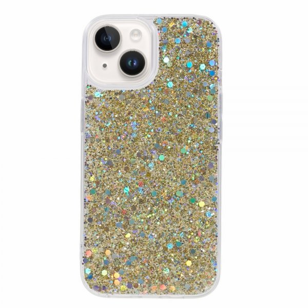 iPhone 15 Plus Kuoret Glitterpaljetein Kulta