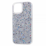 iPhone 15 Plus Suojakuori Glitterpaljeteilla Hopea