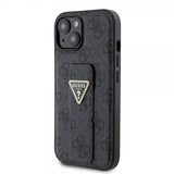 Guess iPhone 15 Plus Suojakuori Grip Stand -toiminnolla, musta