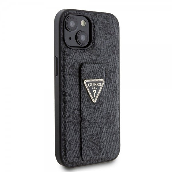Guess iPhone 15 Plus Suojakuori Grip Stand -toiminnolla, musta