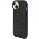 Audi iPhone 15 Plus Suojakuori GT Synteettinen Nahka Musta