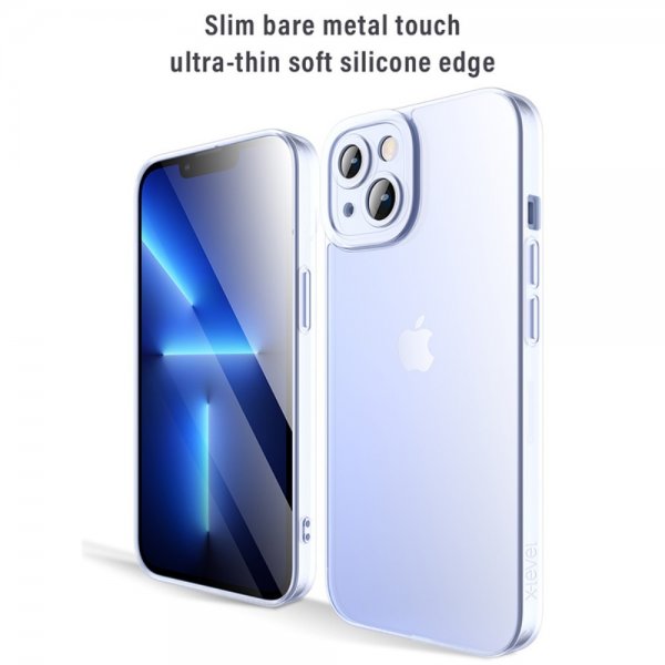 X-Level iPhone 15 Plus -kuori, karkaistu lasi, sininen